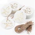 thumbnail image 1 of Thank You Tags with String, Premium Round Gift Tags, White Paper Gold Foil Thank You for Coming Tag, Personalized Gift Tag for Wedding, Birthday, Party Favors, 1 of 4