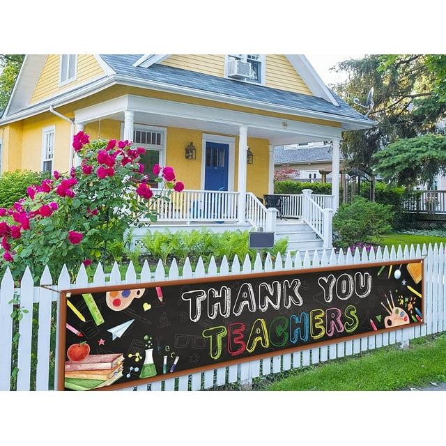 Thank You Teachers Fence Banner Teacher Appreciation Week Party