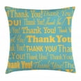 thumbnail image 1 of Thank You Throw Pillow Cushion Cover, Appreciation Artwork Gratitude Different Fonts Text Types Message, Decorative Square Accent Pillow Case, 20" X 20", Pale Orange and Cadet Blue, by Ambesonne, 1 of 2