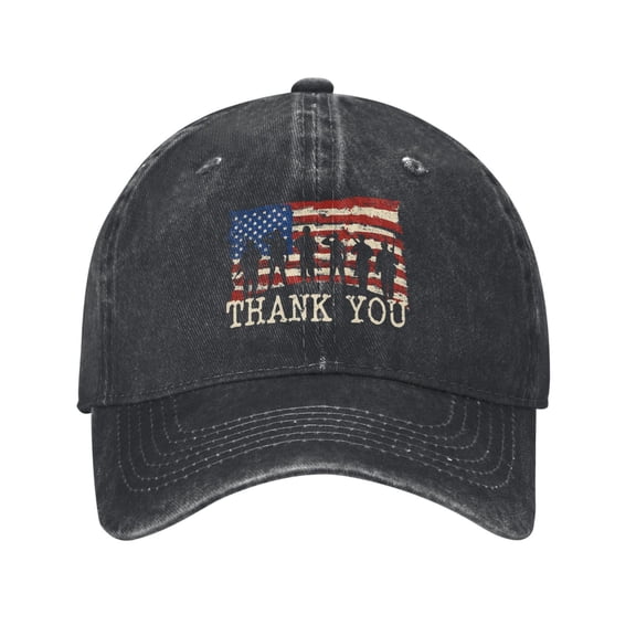 Thank You Veteran Baseball Cap Washed Denim Adjustable Fashion Caps for Men Women Classic Casquette Hat