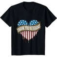 thumbnail image 1 of Thank You Veterans Day American Flag Heart Military Army T-Shirt, 1 of 3