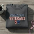 thumbnail image 1 of Thank You Veterans Embroidered Sweatshirt, Patriotic Military Appreciation Crewneck, USA Flag Bow Gift, Veteran Day Shirt, 1 of 4