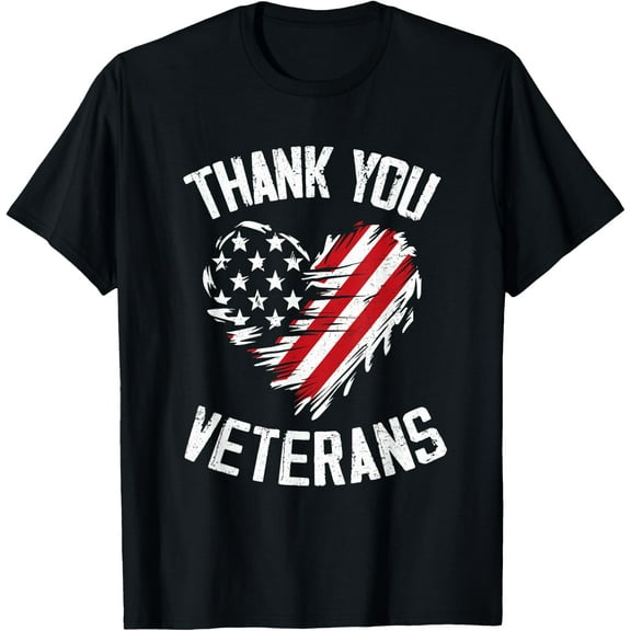 Thank You Veterans Patriotic American Flag Veterans Day T-Shirt