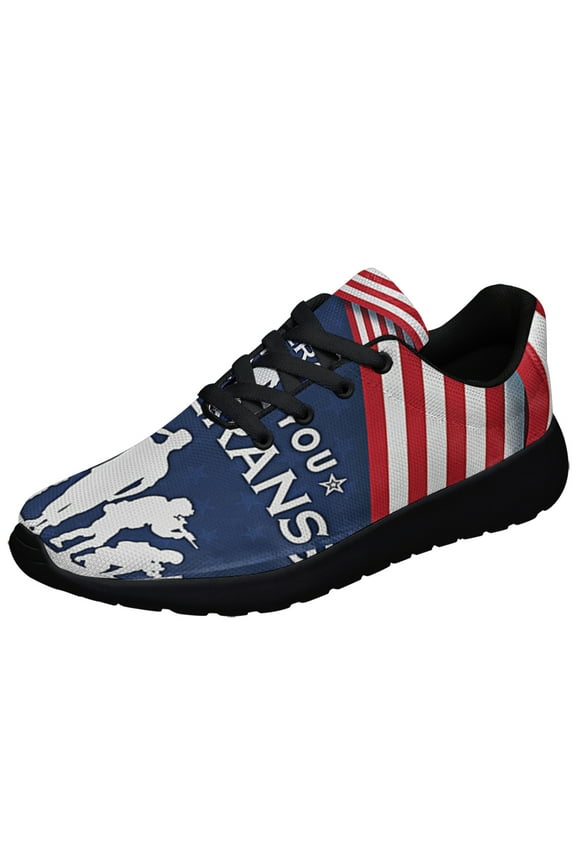 Thank You Veterans The US American flag Shoes Sneakers Black Size 7.5