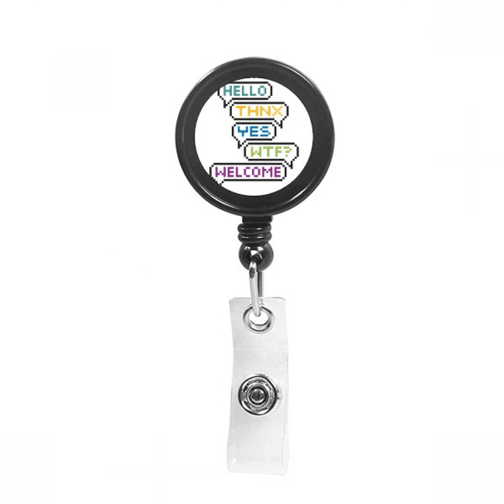 Thank You Welcome Surprise Dialogue Retractable Keychain Badge Holder ID Badge