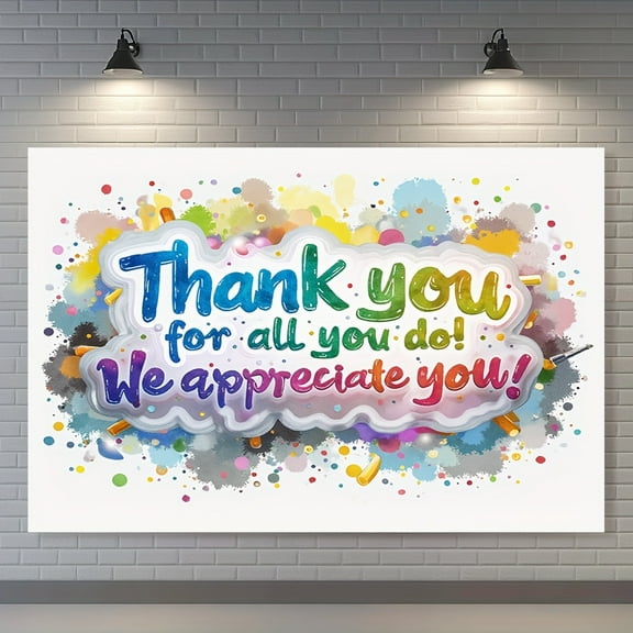 Thank You for All You Do Backdrop Colorful We Appreciate You Photography Background Thank You Employee Staff Teacher Doctor Graduation Appreciation Party Decorations Banner Photo Booth Props