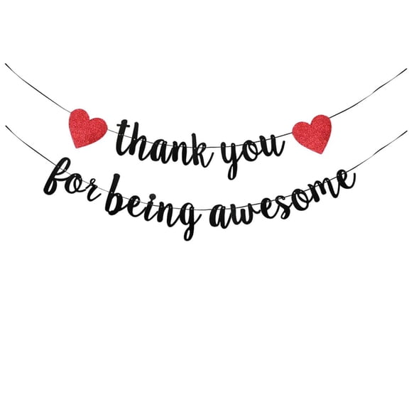 Thank You for Being Awesome Banner, for We Will Miss You Banner,Birthday,Graduation,Retirement Farewell Going Away Party Decorations.(black)