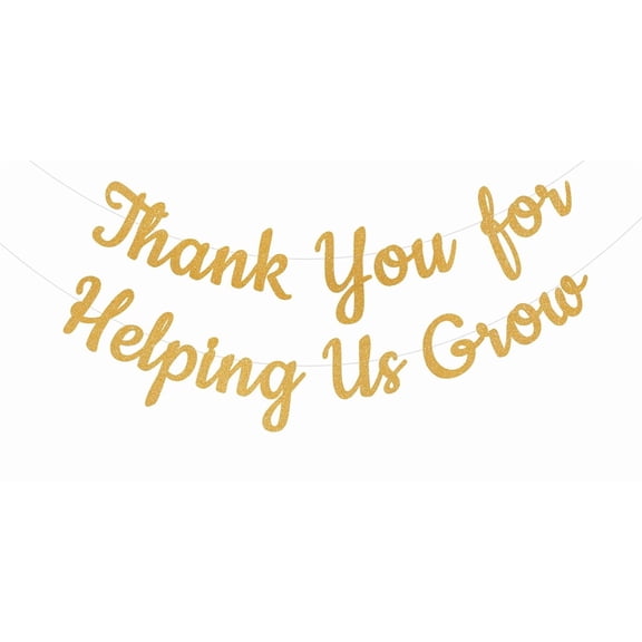 Thank You for Helping Us Grow Banner, Teacher Appreciation Party Decorations, Gold Glitter Thankful Teacher Banner, 2023 Graduation Decorations