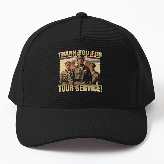 Thank You for Your Service Baseball Cap, Military Appreciation Graphic Design, Classic Everyday Hat