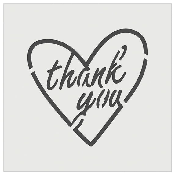 Thank You in Heart DIY Cookie Wall Craft Stencil - 4.5 Inch