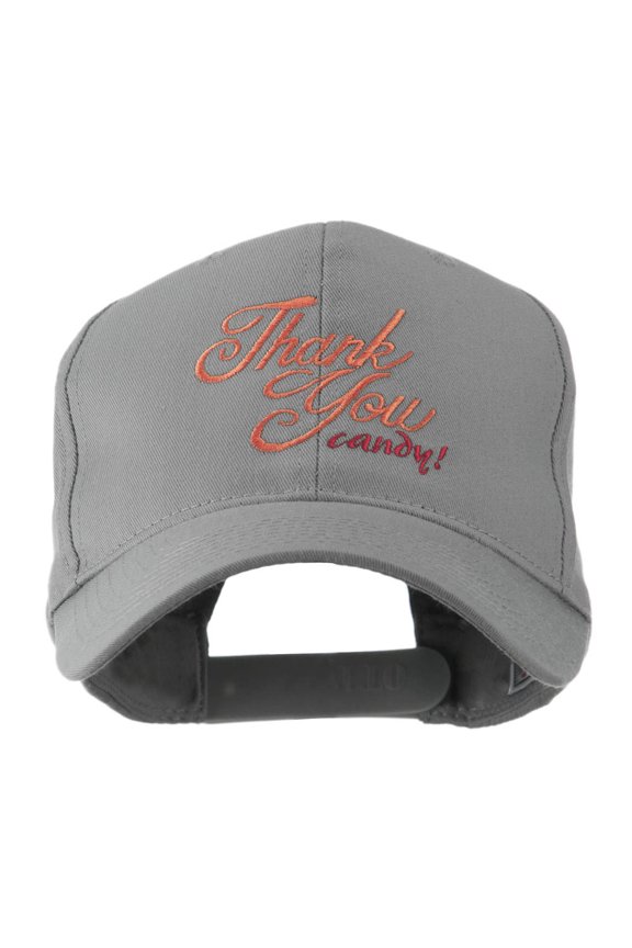 Thank You with Candy Embroidered Cap - Grey OSFM