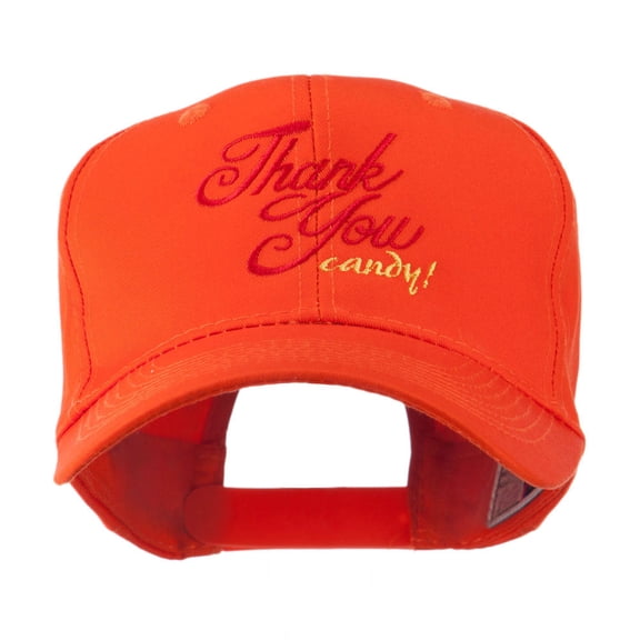 Thank You with Candy Embroidered Cap - Orange OSFM