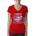 thumbnail image 1 of Thank a Farmer Thank a Veteran Eat In Peace Female Junior Fit V-Neck Tee, Red, Medium, 1 of 3