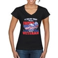 thumbnail image 1 of Thank a Farmer Thank a Veteran Eat In Peace Women's Standard V-Neck Tee, Black, Small, 1 of 3
