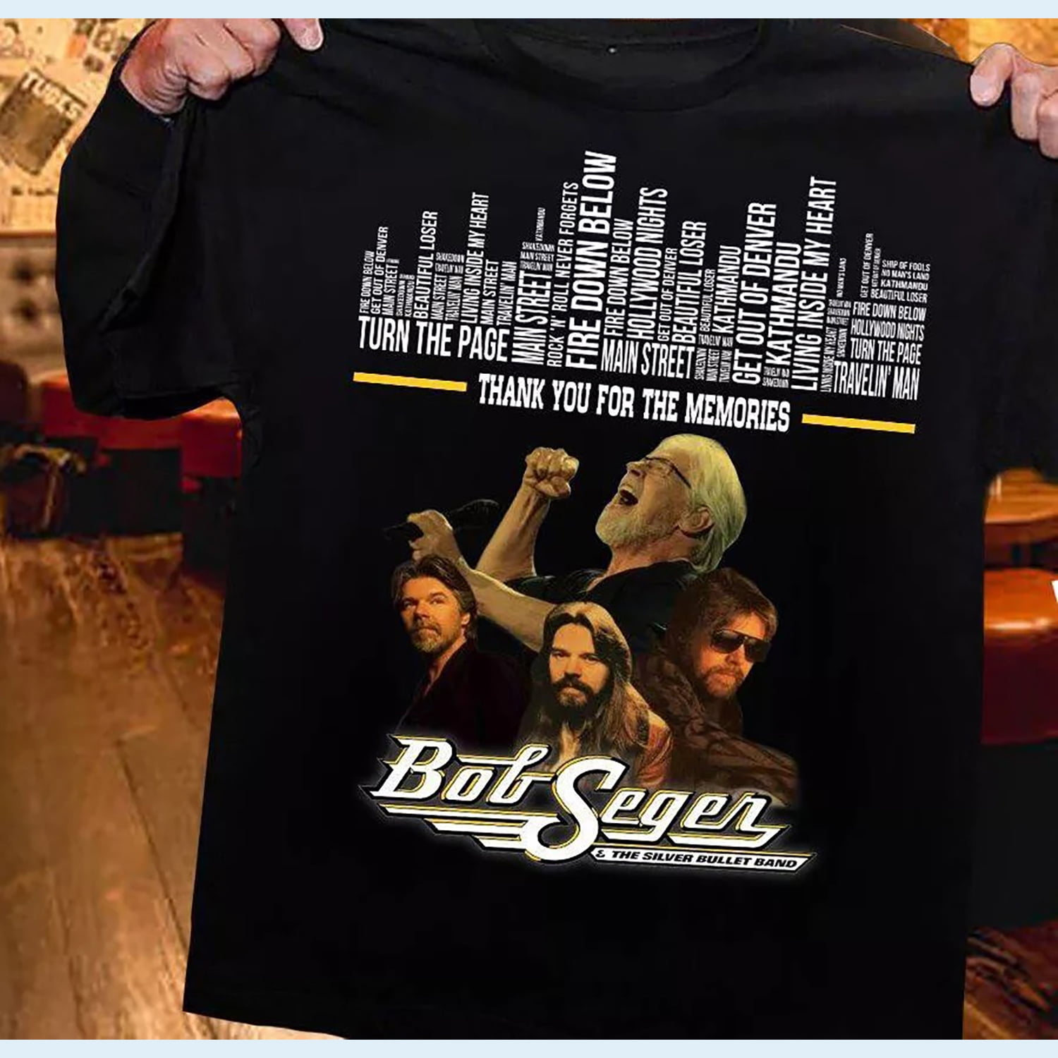 Bob Seger Black T-Shirt - Classic Band Tee, Machine Washable - View #8