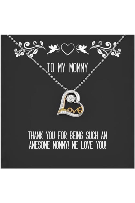 Thank you for being such an awesome mommy! We love! Love Dancing Necklace, Mommy Present From Daughter, Unique Jewelry For Mother, Birthday gift ideas for her, Unique birthday gifts for her,