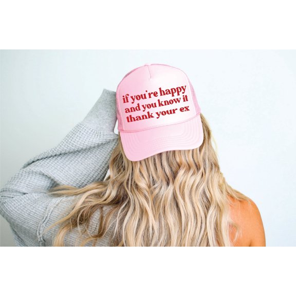 Southern Attitude Designs-Thank Your Ex Light Pink Unisex Foam Trucker Hat