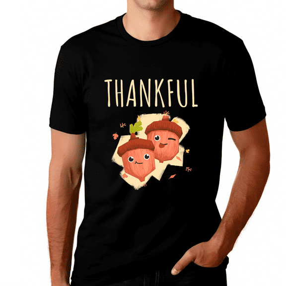 Thankful Acorn Cute Thanksgiving T-Shirt For Men