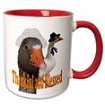 thumbnail image 1 of 3drose, Thankful and Blessed Thanksgiving Pilgrims, 15oz Two-tone Red Mug, 1 of 6