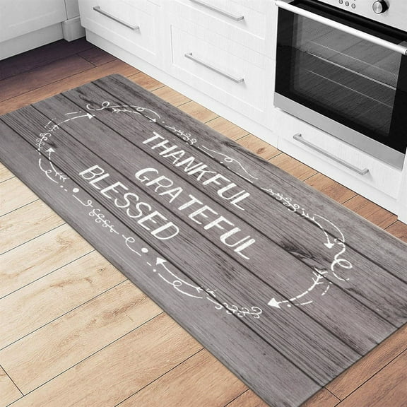 Thankful Anti Fatigue Standing Mat 18" x 47" Gray