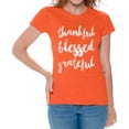 thumbnail image 1 of Thankful Blessed Grateful Women Shirt - S M L XL 2XL 3XL - Funny Thanksgiving Tshirts for Women Holiday Graphic Tee Gift, 1 of 2