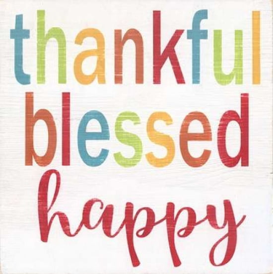 Thankful Blessed Happy Canvas Art - Alli Rogosich (24 x 24)