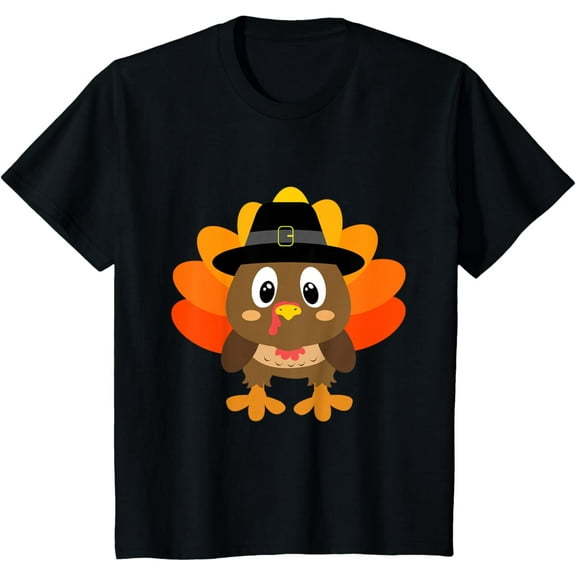 Thankful & Blessed Retro Turkey Kids Thanksgiving T-Shirt