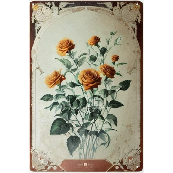 Thankful & Blessed Rose Rustic Metal Tin Sign Tin Rose Garden Plaques Gift for Holiday Birthday Valentine's Christmas Metal Floral Wall Decor Boho Farmhouse Decor 5.5x8 Inches