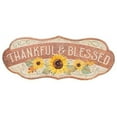 thumbnail image 1 of Thankful & Blessed Sunflower Distressed Metal Sign, 1 of 2