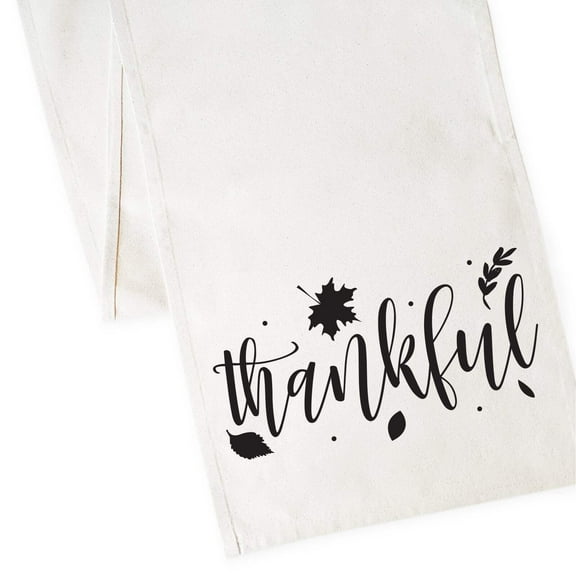 Thankful Cotton Canvas Table Runner