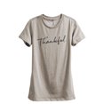 thumbnail image 1 of Thankful Cursive Women's Fashion Relaxed T-Shirt Tee Heather Tan Medium, 1 of 3