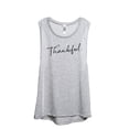 thumbnail image 1 of Thankful Cursive Women's Fashion Sleeveless Muscle Workout Yoga Tank Top Sport Grey 2X-Large, 1 of 3