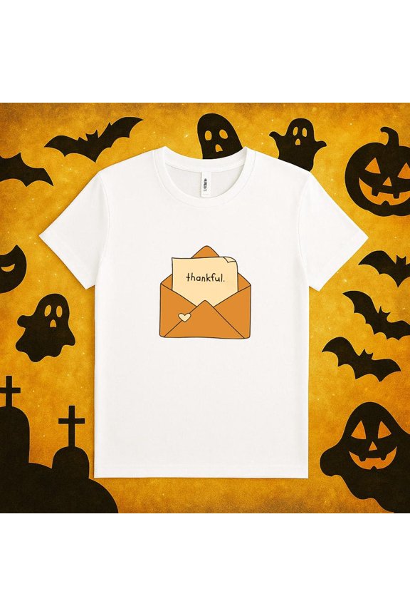 Thankful Envelope T-Shirt, Cute Autumn Gratitude Letter Tee Shirt, Fall Thanksgiving Positive Message Friendsgiving Shirt, Aesthetic Shirt All Size S-5Xl