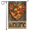 thumbnail image 1 of Thankful Fall Garden Flag Maple Leaf Love Heart Garden Flags 12x18 Inch Double Sided Burlap Autumn Pinecone Hazelnut Villa Decor Rustic Farmhouse Yard Thanksgiving Decoration, 1 of 6