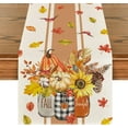 thumbnail image 1 of Thankful Fall Pumpkin Leaves Floral Vases Table Runner, Autumn Thanksgiving Kitchen Dining Table Decoration for Home Party Decor 13x72 Inch Visit the Artoid Mode Store, 1 of 6
