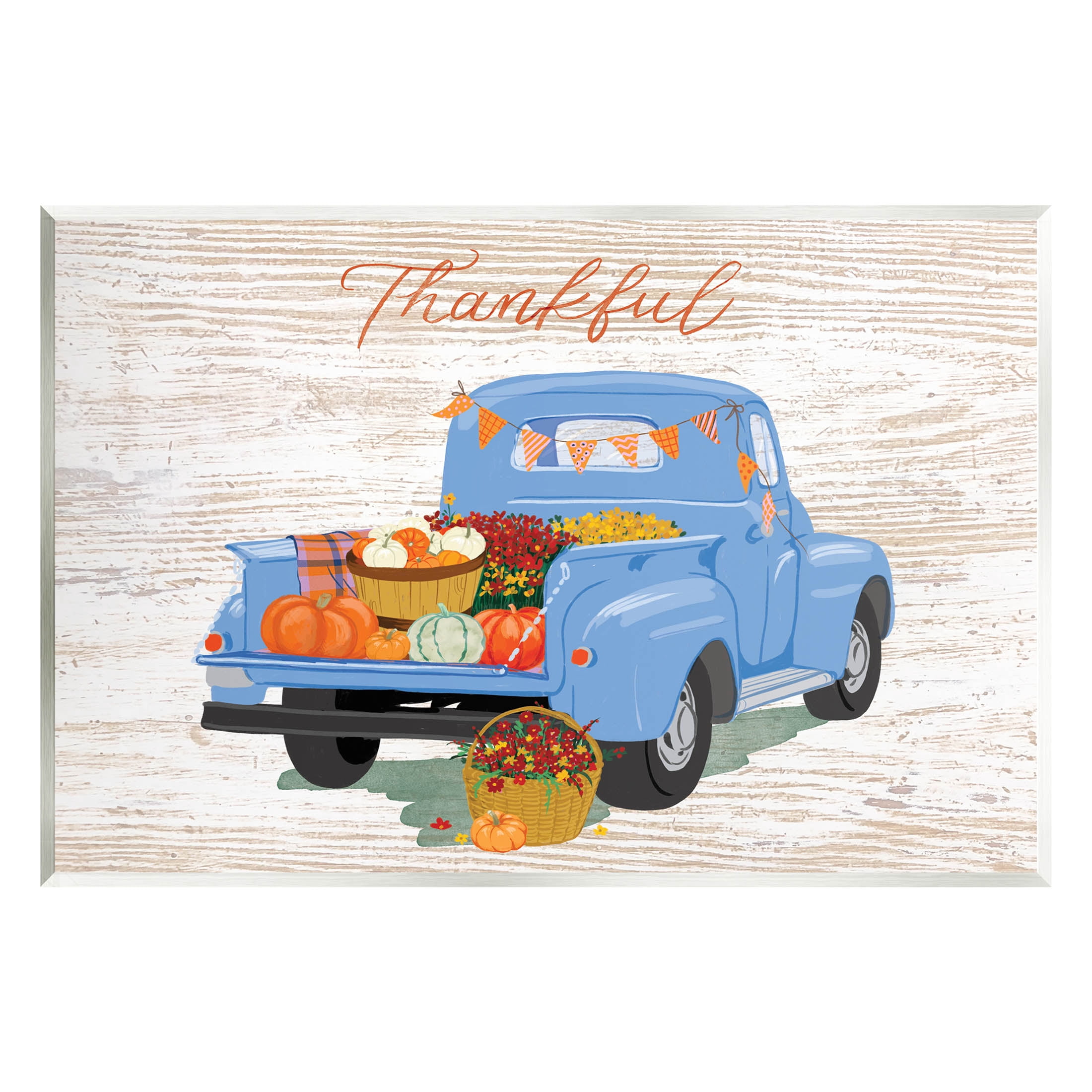 Thankful Farmhouse Harvest Truckload Holiday Graphic Art Unframed Art Print Wall Art