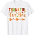 thumbnail image 1 of Thankful For Her Couples Fall Matching Couple Thanksgiving Mens T-Shirt, 1 of 8