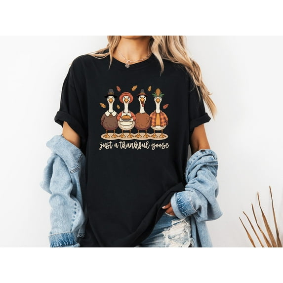 Thankful Goose Shirt Fall Thanksgiving Tee, Funny Silly Goose Shirt, Autumn T-shirt for Women & Men
