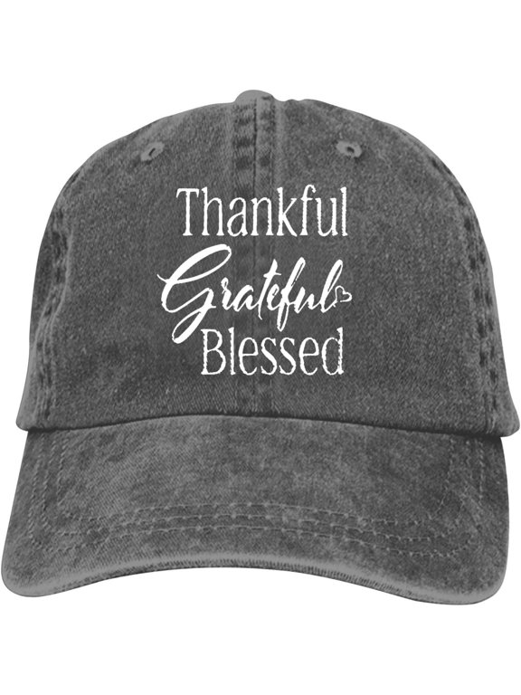 Thankful Grateful Blessed Baseball Cap Vintage Adjustable Washed Hats Cowboy Hats Denim Dad Hat for Men Women Boy Girl