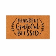 Thankful Grateful Blessed Door Mat | Fall Doormat | Welcome | Farmhouse Door Mat | Fall Autumn Decor Gift | Home Doormat | Custom Doormat