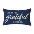 thumbnail image 1 of Thankful Grateful Blessed Lumbar Throw Pillow Cover 19x12 In, Blue Linen Fall Thanksgiving Rectangular Decorative Cushion Case with Hidden Zipper for Sofa Porch Bench Home Autumn Decor, 1 of 7