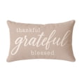 thumbnail image 1 of Thankful Grateful Blessed Lumbar Throw Pillow Cover 19x12 In, Light Brown Linen Fall Thanksgiving Rectangular Decorative Cushion Case with Hidden Zipper for Sofa Porch Bench Home Autumn Decor, 1 of 7