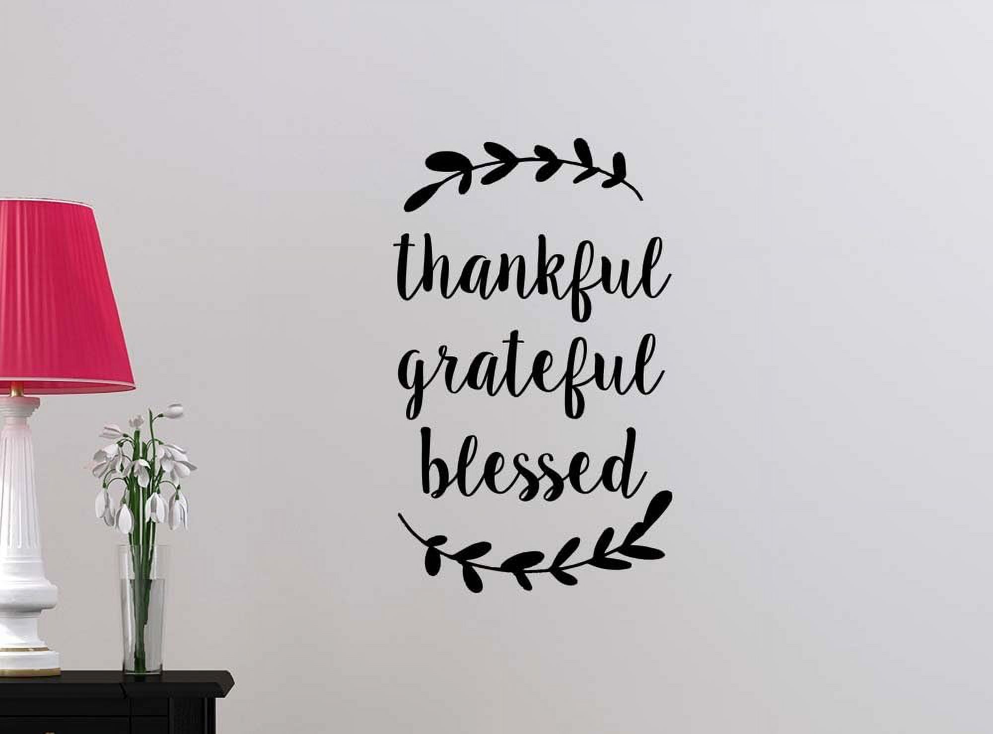 Thankful Grateful Blessed Religious Love Vinyl Family Wall Saying ...