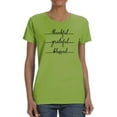 thumbnail image 1 of Thankful Grateful Blessed T-Shirt Women -Image by Shutterstock, Female 3X-Large, 1 of 4