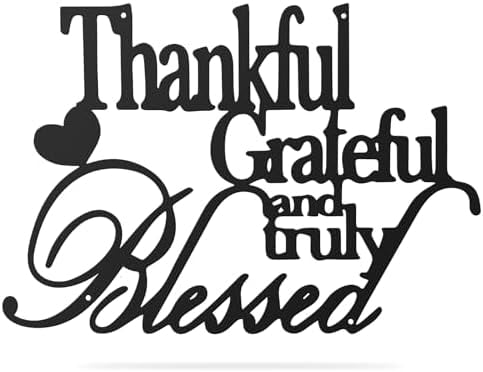 Blessed Wall Art Set - 3 Piece Canvas Quote Decor 16"W X 24"H, Grateful Thankful Signs