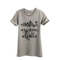 thumbnail image 1 of Thankful Grateful Blessed Women's Fashion Relaxed T-Shirt Tee Heather Tan Large, 1 of 3