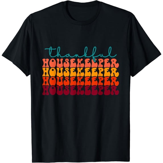 Thankful Housekeeper Thanksgiving Fall Autumn Housekeeper T-Shirt