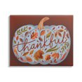 thumbnail image 1 of Thankful Leaf Patterned Pumpkin Holiday Graphic Art Gallery Wrapped Canvas Print Wall Art, 1 of 7