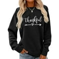 thumbnail image 1 of Thankful Letter Print Thanksgiving Day Shirt Long Sleeve Shirts For Women, 1 of 4