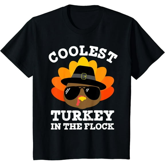 Thankful Little Bro Turkey Toddler Boys Cute Thanksgiving T-Shirt